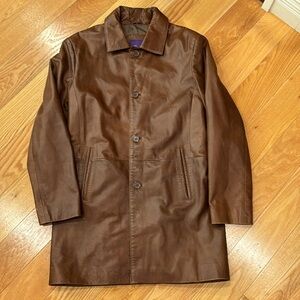 ZARA Men’s Leather knee length jacket